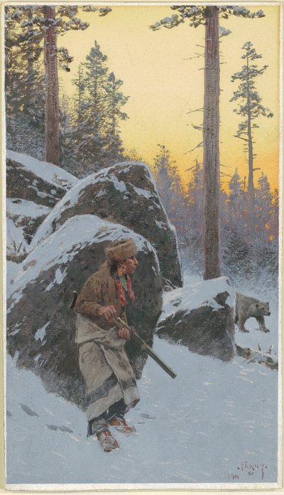 The Indian Bear Hunter by Henry Farny