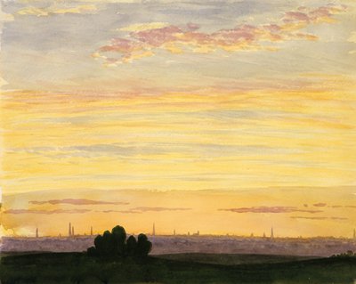 City and Sunset by Henry Farrer