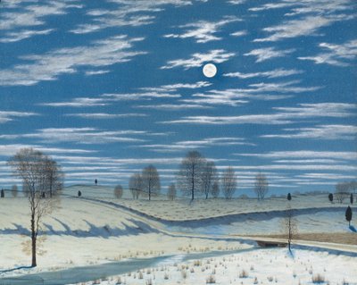Winter Scene in Moonlight, 1869 by Henry Farrer