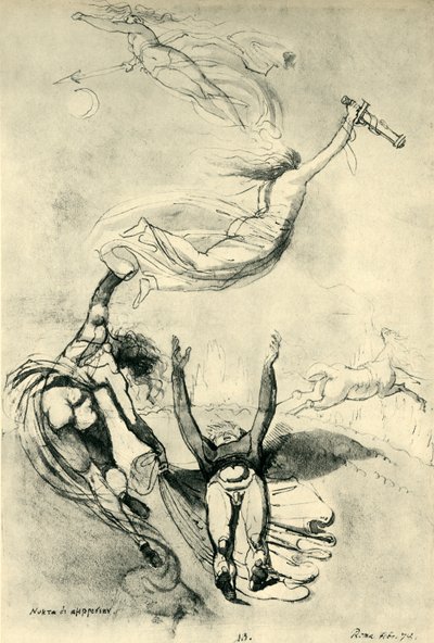 Dead Hero with Goddesses, 1778, 1943 by Johann Heinrich Füssli