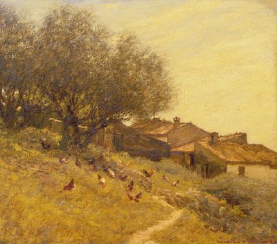 A Hillside Village in Provence by Henry Herbert La Thangue