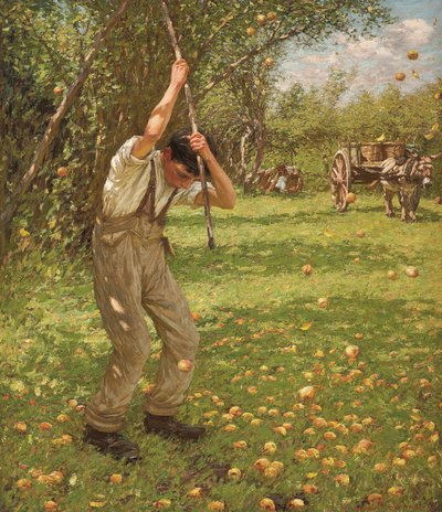 Shaking Down Cider Apples by Henry Herbert La Thangue