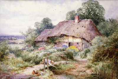 Catching Tiddlers at Eastbury, Berkshire by Henry John Sylvester Stannard