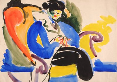 Calligraphic #2 Woman on Chair, 1914-1918 by Henry Lyman Saÿen