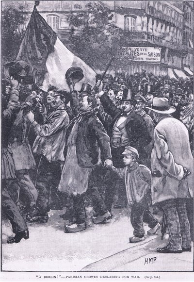 A Berlin Parisian Crowds Declaring War by Henry Marriott Paget