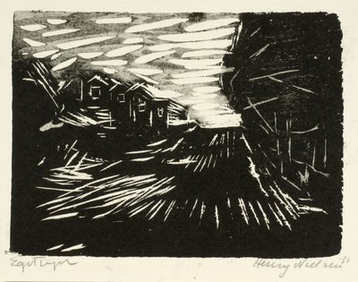 Broad Road, Houses, Trees by Henry Nielsen