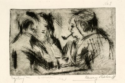 Four men around a table by Henry Nielsen