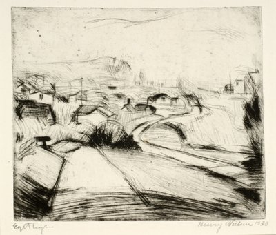Landscape with Road and Houses by Henry Nielsen