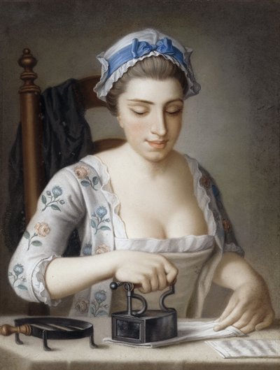 A Maid Ironing by Henry Robert Morland
