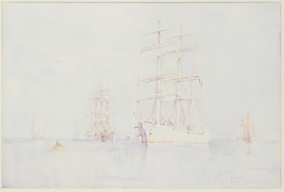 Moored Clippers by Henry Scott Tuke
