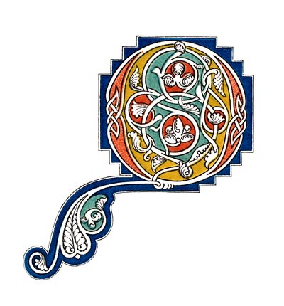 Initial Letter Q, 13th Century, 1843 by Henry Shaw