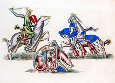 Knights fighting by Henry Shaw