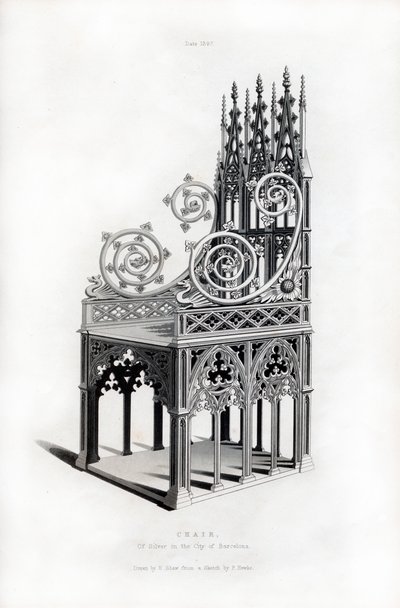 Solid Silver Throne, 1397, 1843 by Henry Shaw