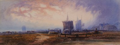 Canal Scene with Locks by Henry Ward