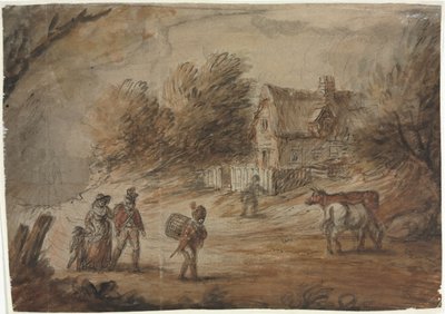Country Scene with Soldiers by Henry William Bunbury