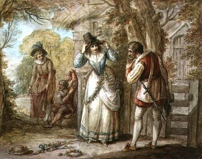 Florizel and Autolycus changing Garments by Henry William Bunbury