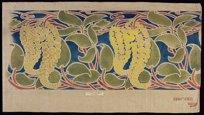 Stencilled textile sample by Herbert C. Oakley