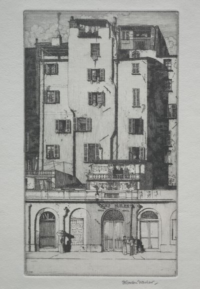 Tall Houses, Menton by Herbert Gordon Warlow