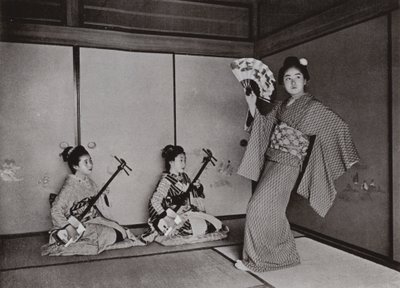 A Geisha Dancing by Herbert Ponting