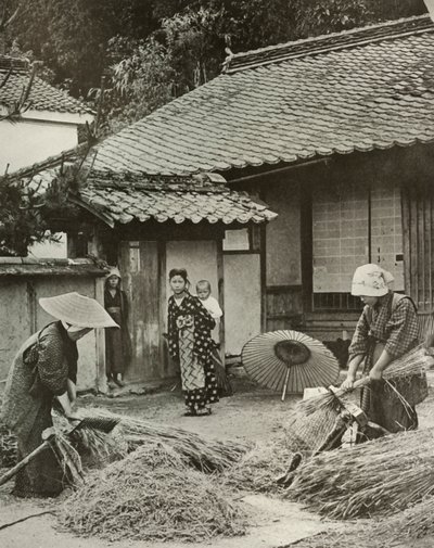 Peasant Women Heading Barley, 1910 by Herbert Ponting