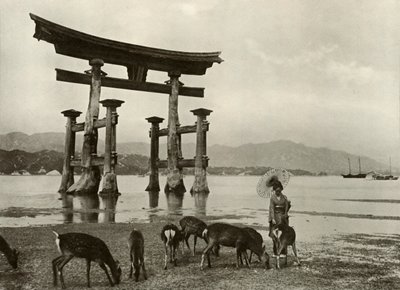 The Old Torii at Miyajima by Herbert Ponting