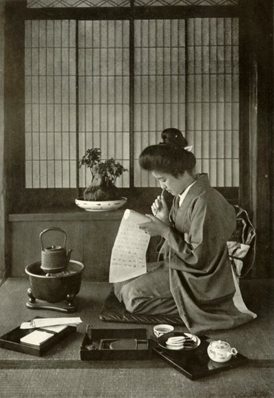 Writing A Letter by Herbert Ponting