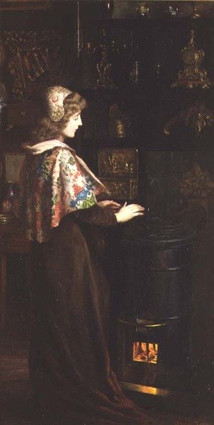 At the Studio Stove by Herbert Sidney