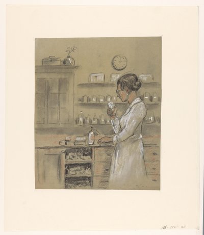 Woman in Laboratory by Herman Heijenbrock (possibly)