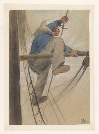 Sailor in the Rigging by Herman Heijenbrock (signed by artist)