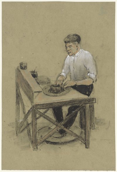 Potter at His Wheel by Herman Heijenbrock