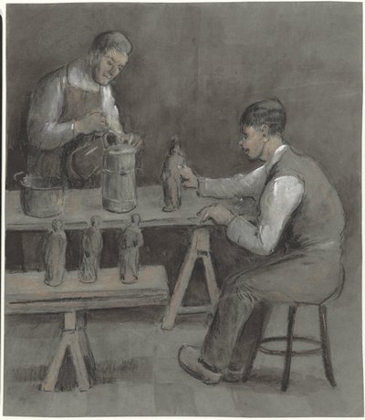Two Workers Making Figurines by Herman Heijenbrock