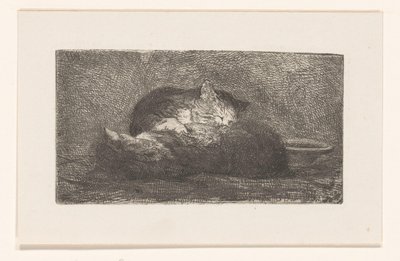 Two Cats by Herman Johannes van der Weele