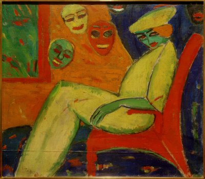 Lady with Masks by Hermann Stenner