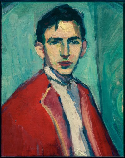 Self-Portrait with Red Jacket by Hermann Stenner
