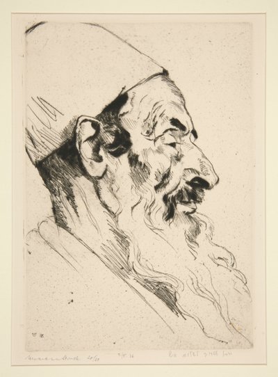 Male Head in Profile by Hermann Struck