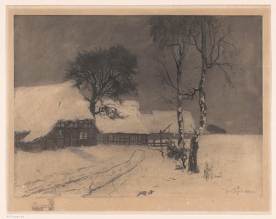 Farmhouses in the Snow by Hermann Thiele