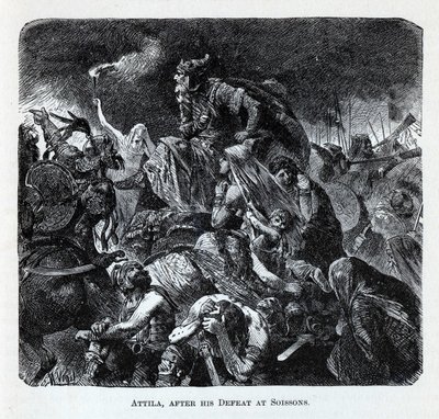 Attila after His Defeat at Soissons by Hermann Vogel