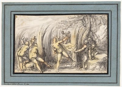 Nymphs Chased by Satyrs by Hermann Weyer