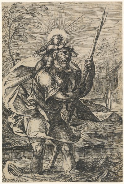 Saint Christopher (recto) by Hermann Weyer