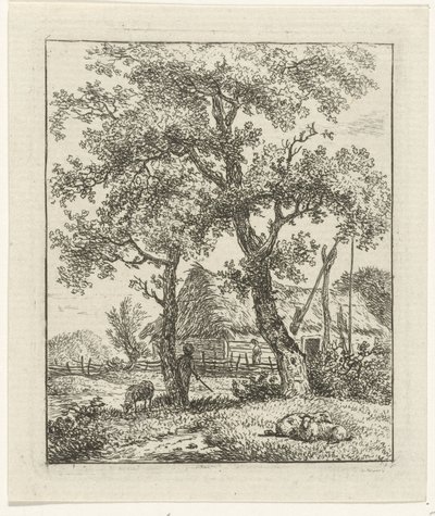 Farm and Shepherd by Hermanus Fock