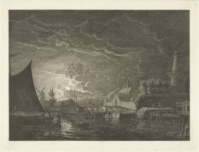 View of the Marepoort in Leiden by Hermanus Fock