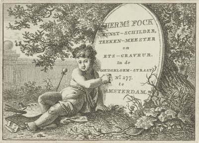 Visiting Card of Hermanus Fock by Hermanus Fock