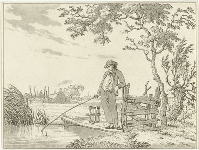 Fisherman on a Jetty by Hermanus Fock