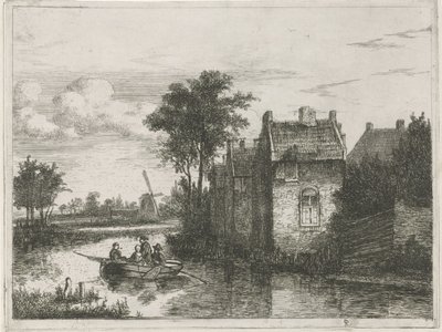 Boat with Four Passengers by Hermanus Jan Hendrik van Rijkelijkhuysen
