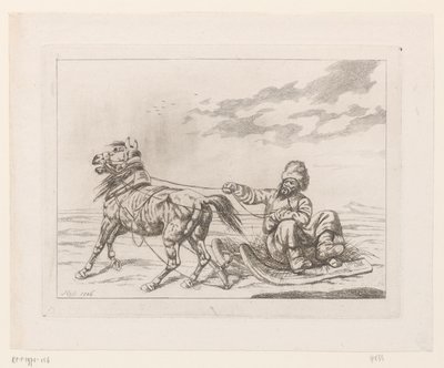 Cossack on a Sleigh by Hess