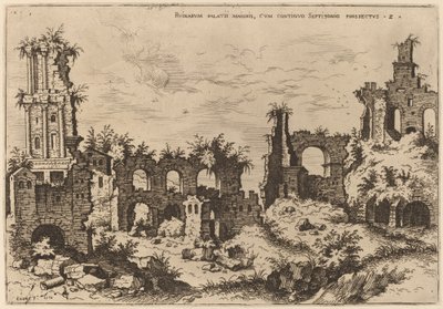 Ruins on the Palatine with the Septizonium by Hieronymus Cock