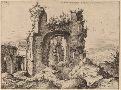 View of the Baths of Caracalla by Hieronymus Cock