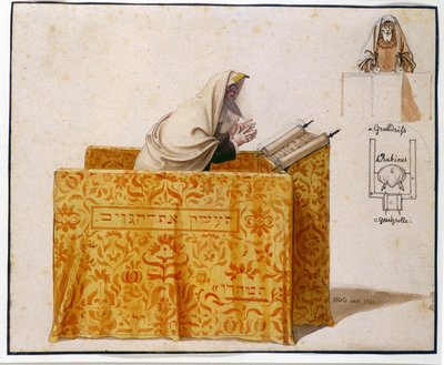 A Rabbi in a Synagogue, 1830 by Hieronymus Hess