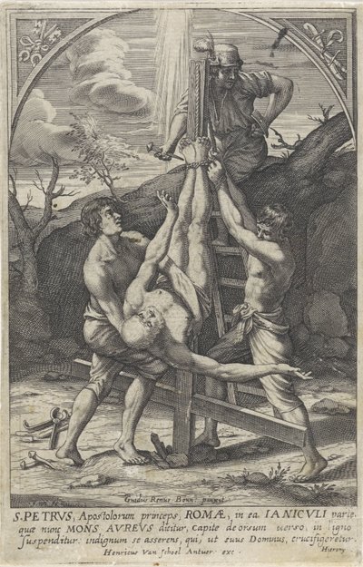 Crucifixion of Peter by Hieronymus Wierix