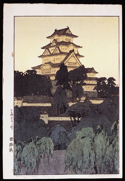 Evening view of Himeji castle by Hiroshi Yoshida